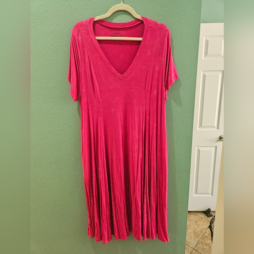 Torrid hot pink distressed wash dress